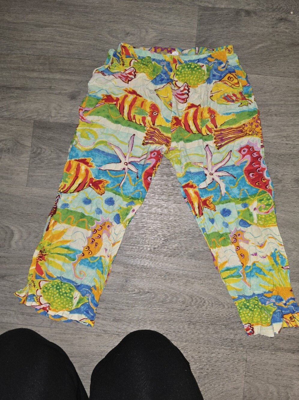 Jams World Multi-Color Tropical Print Pants